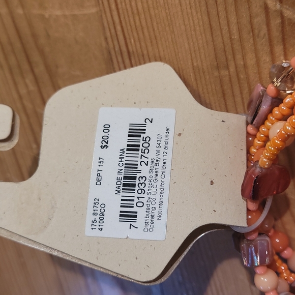 Pink bead and shell spiral bracelet - Picture 3 of 3